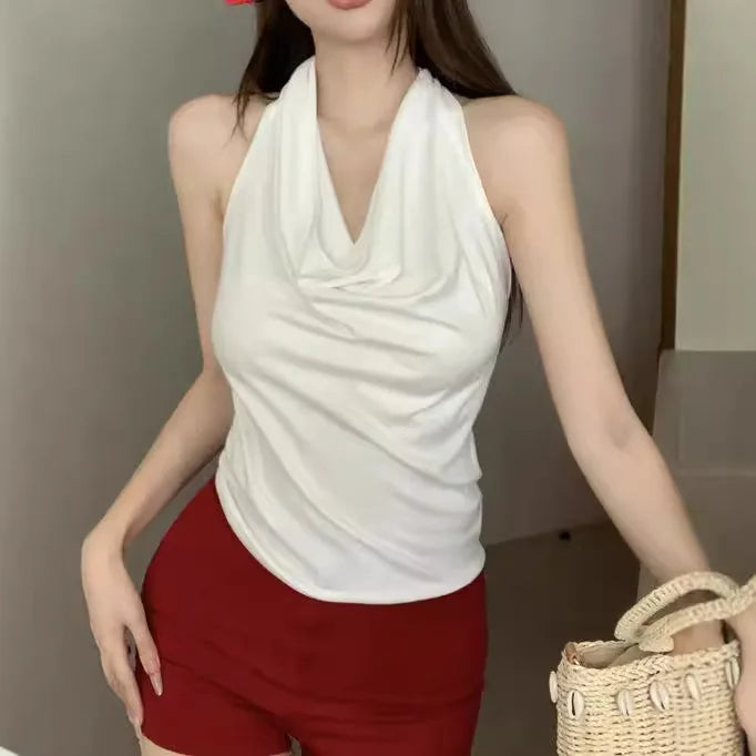 Crop MySlay Knit Halter Top – Backless Summer Sculpt